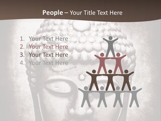 A Buddha Statue Is Shown In Black And White PowerPoint Template