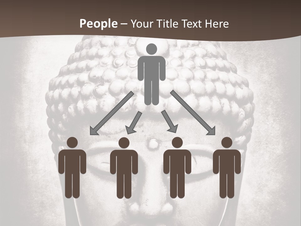 A Buddha Statue Is Shown In Black And White PowerPoint Template