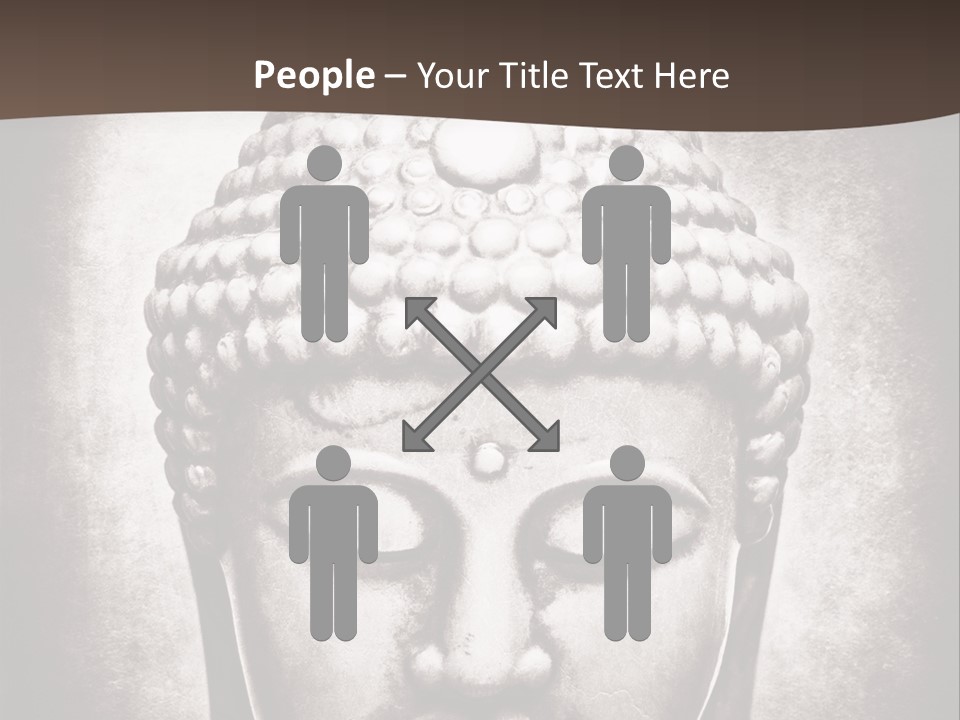 A Buddha Statue Is Shown In Black And White PowerPoint Template
