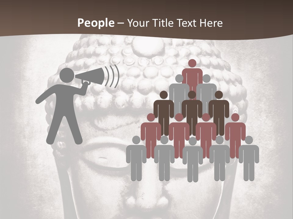 A Buddha Statue Is Shown In Black And White PowerPoint Template