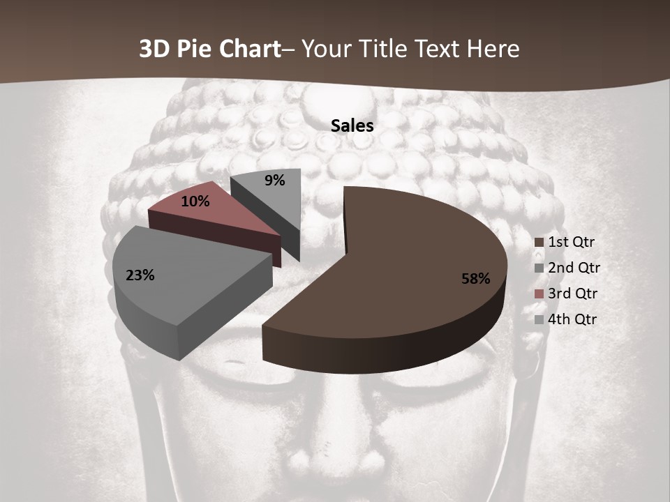 A Buddha Statue Is Shown In Black And White PowerPoint Template
