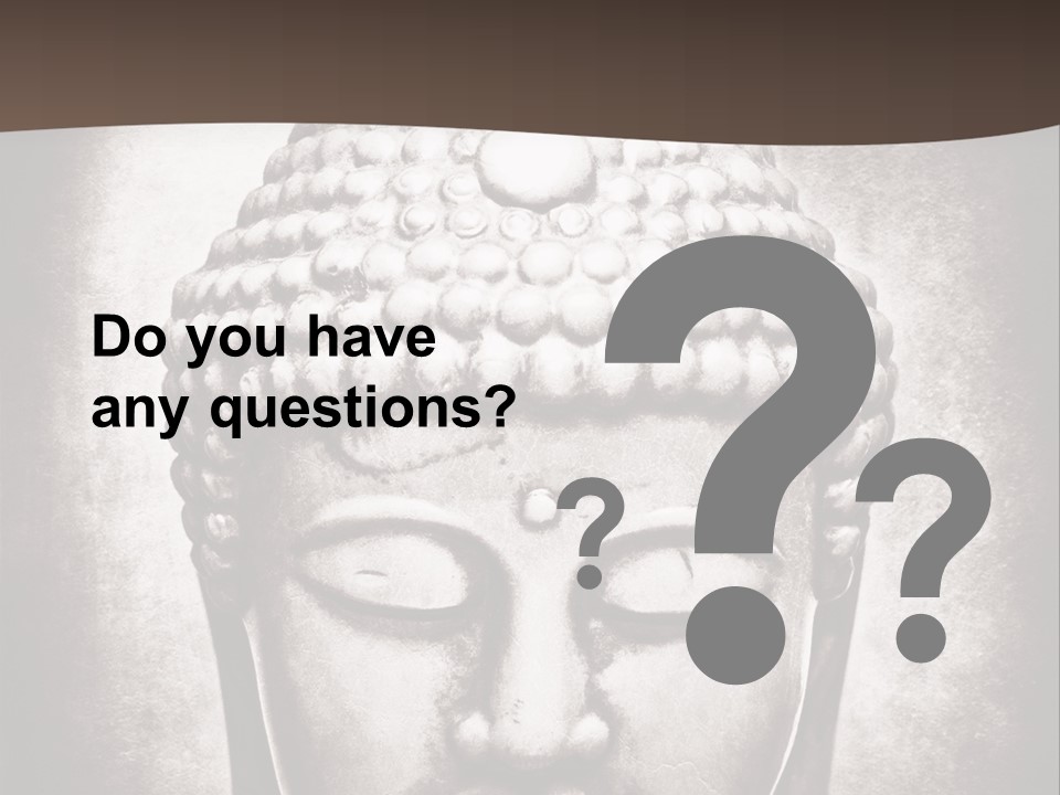 A Buddha Statue Is Shown In Black And White PowerPoint Template