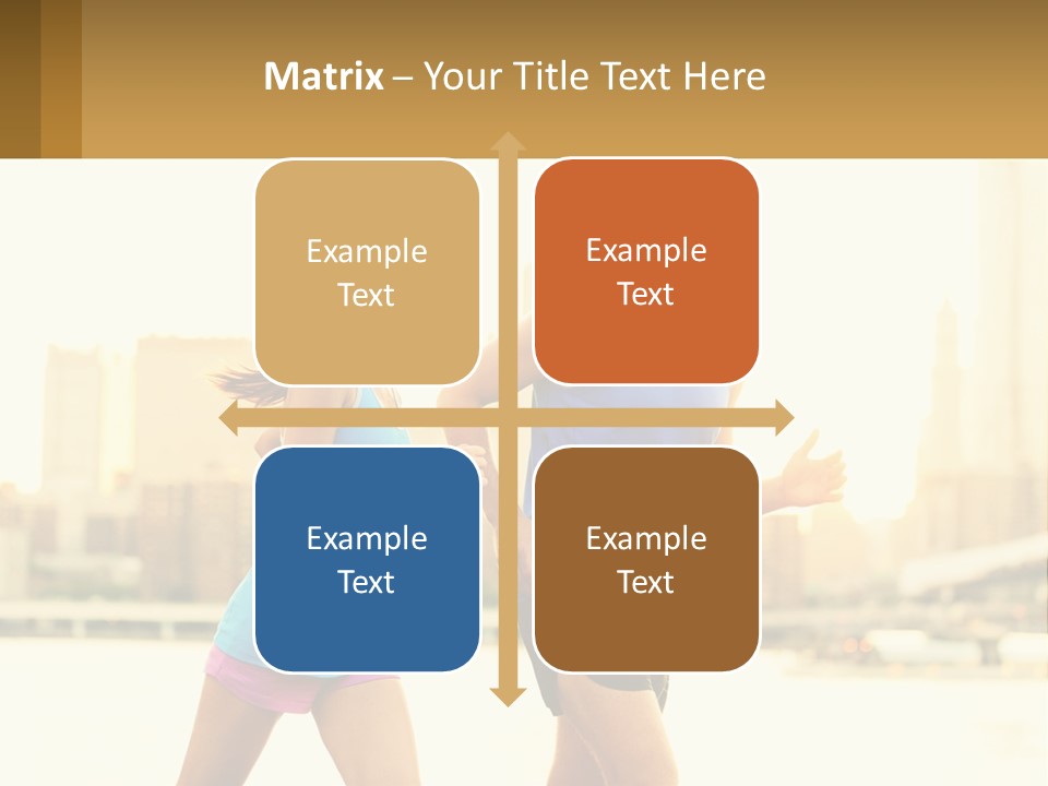 A Man And A Woman Running In A City PowerPoint Template