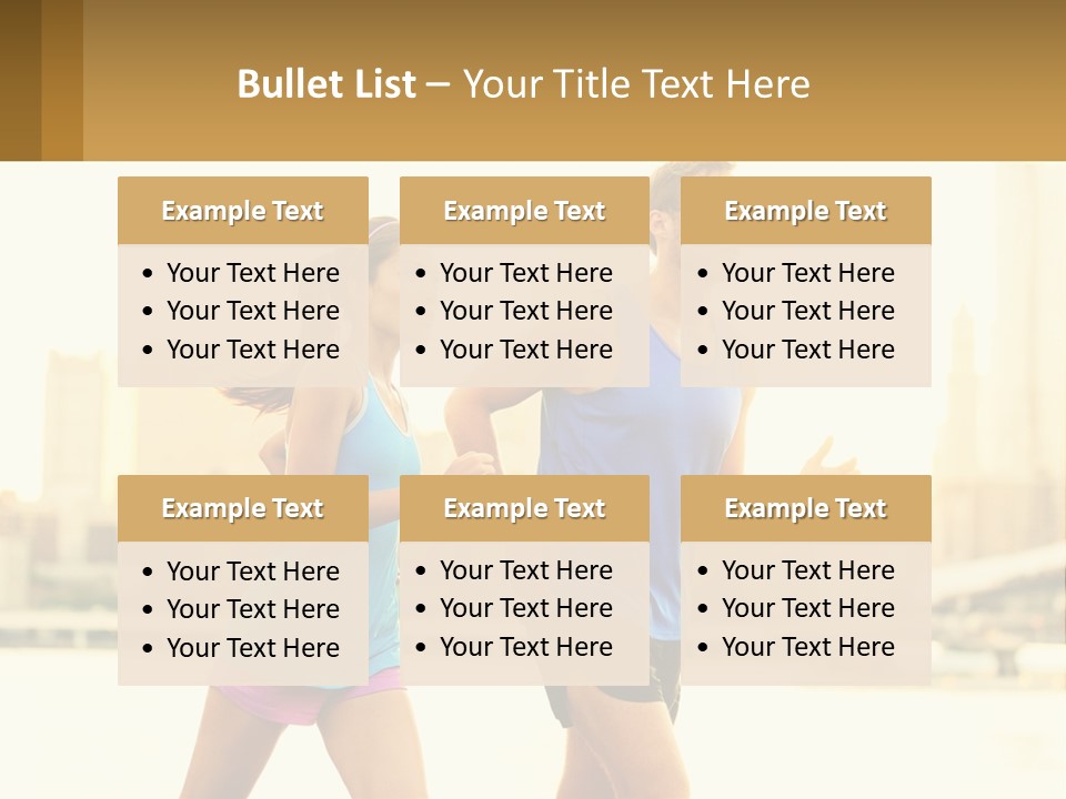 A Man And A Woman Running In A City PowerPoint Template