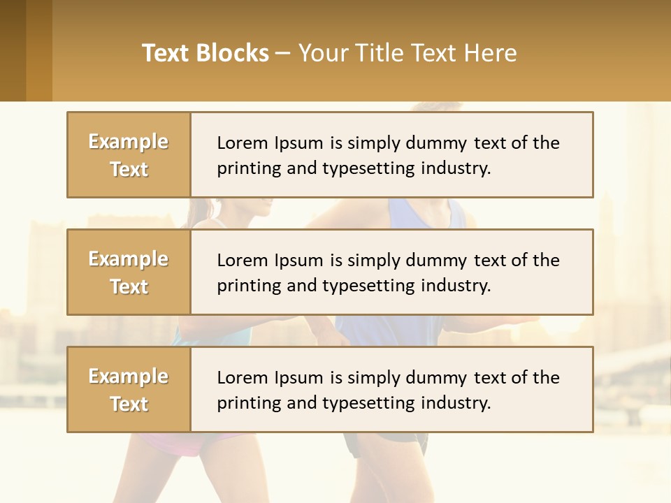 A Man And A Woman Running In A City PowerPoint Template