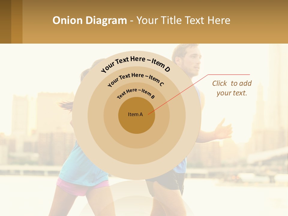 A Man And A Woman Running In A City PowerPoint Template