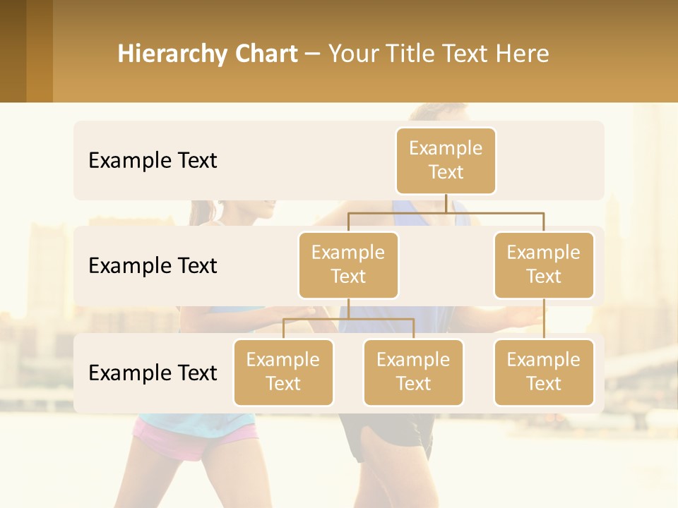 A Man And A Woman Running In A City PowerPoint Template