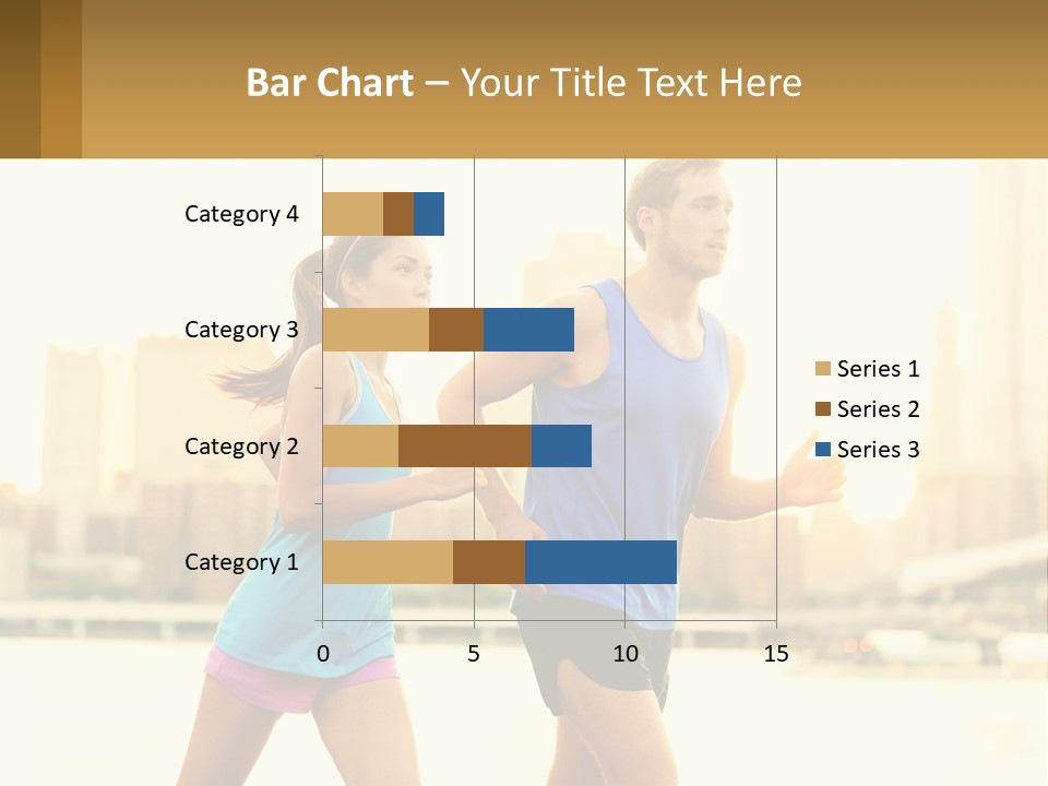 A Man And A Woman Running In A City PowerPoint Template
