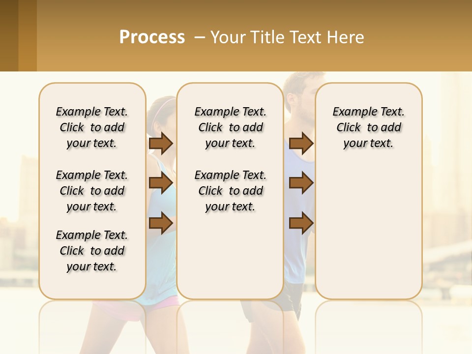 A Man And A Woman Running In A City PowerPoint Template