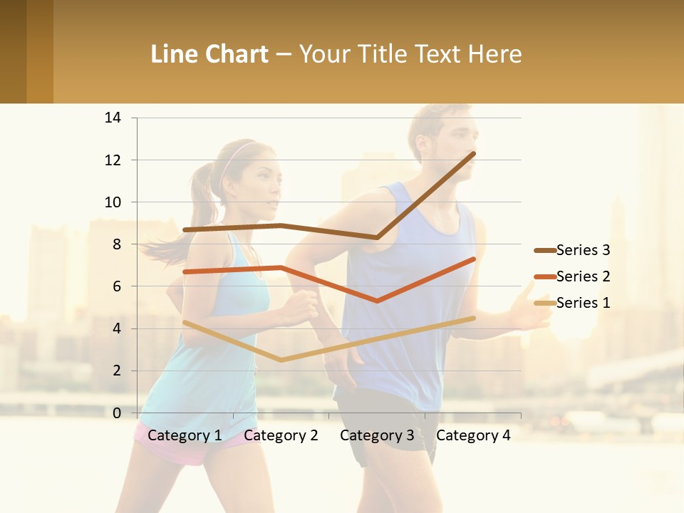 A Man And A Woman Running In A City PowerPoint Template