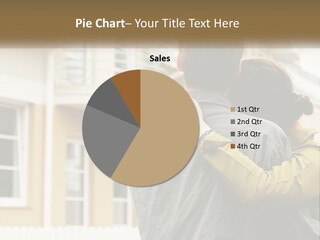 A Man And Woman Hugging In Front Of A House PowerPoint Template