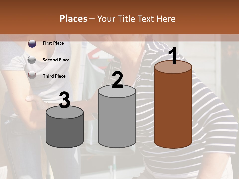 A Woman And A Man Are Outside Of A House PowerPoint Template