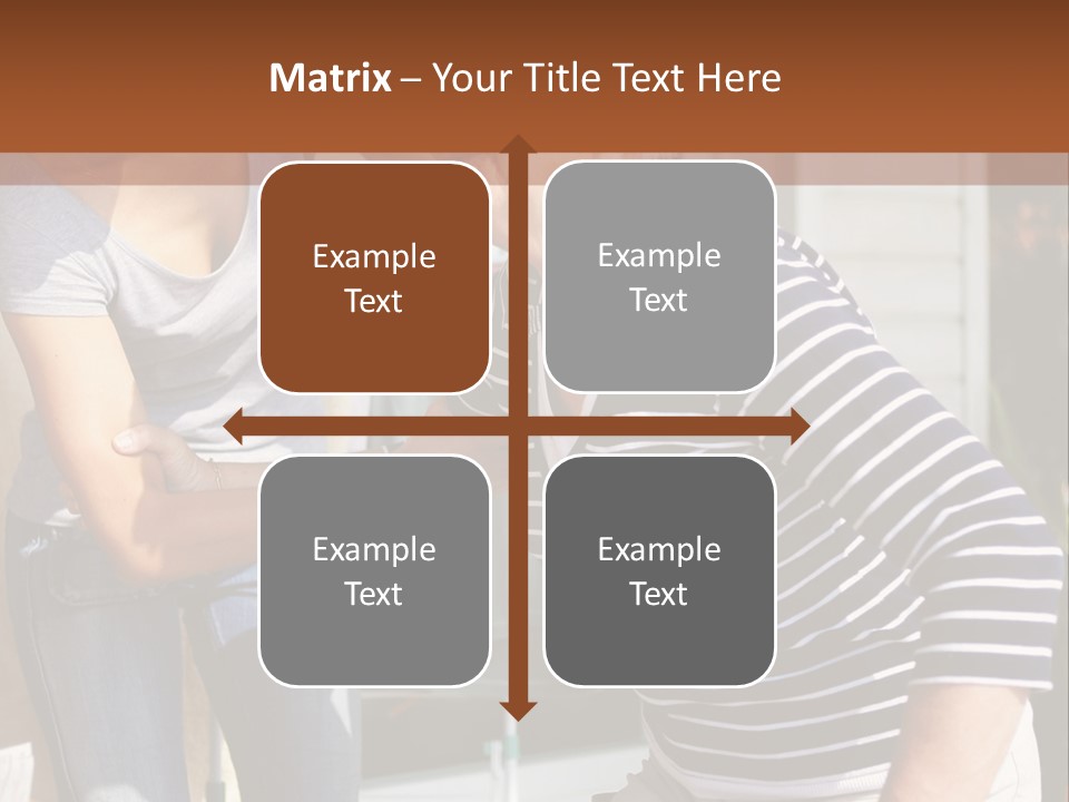 A Woman And A Man Are Outside Of A House PowerPoint Template