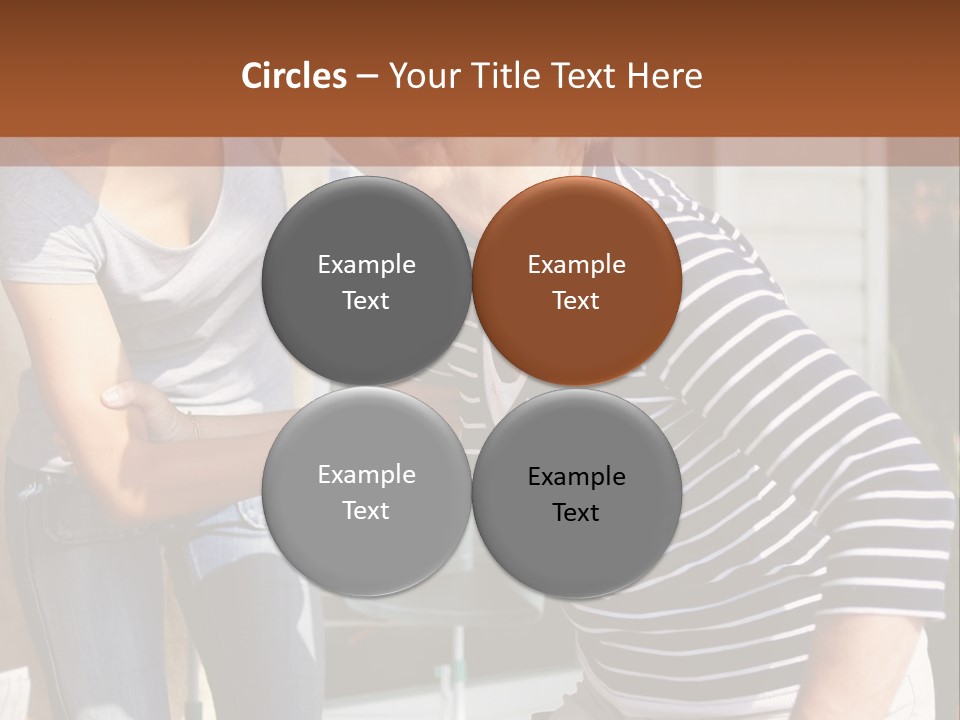 A Woman And A Man Are Outside Of A House PowerPoint Template