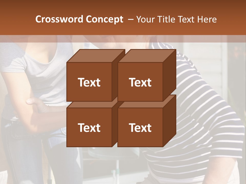 A Woman And A Man Are Outside Of A House PowerPoint Template