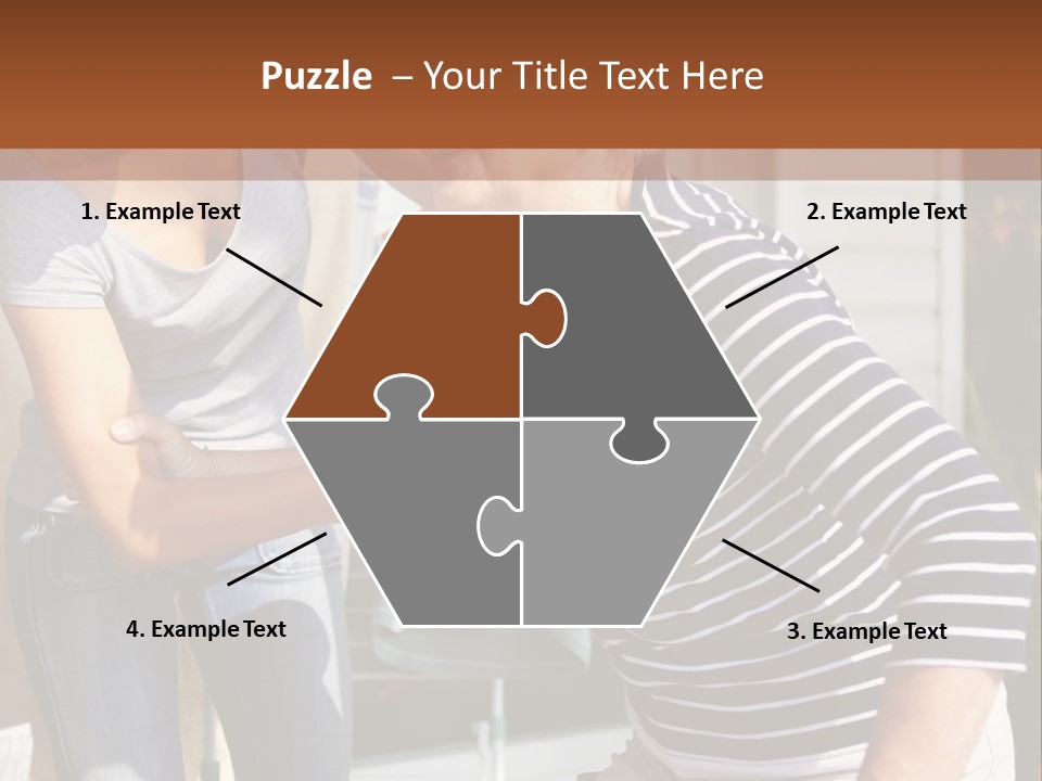 A Woman And A Man Are Outside Of A House PowerPoint Template