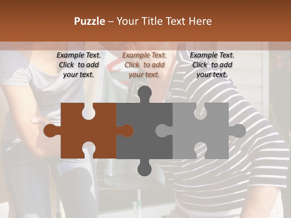 A Woman And A Man Are Outside Of A House PowerPoint Template