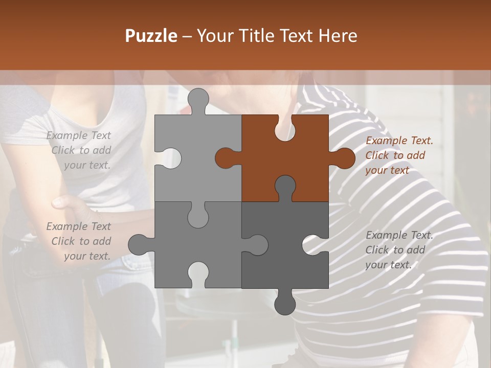 A Woman And A Man Are Outside Of A House PowerPoint Template