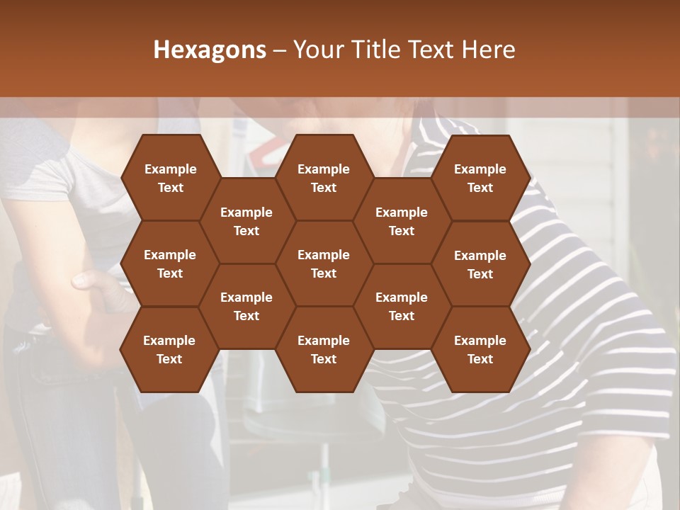 A Woman And A Man Are Outside Of A House PowerPoint Template