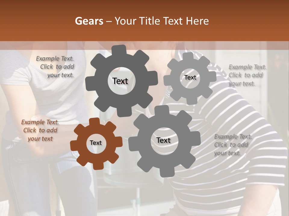 A Woman And A Man Are Outside Of A House PowerPoint Template