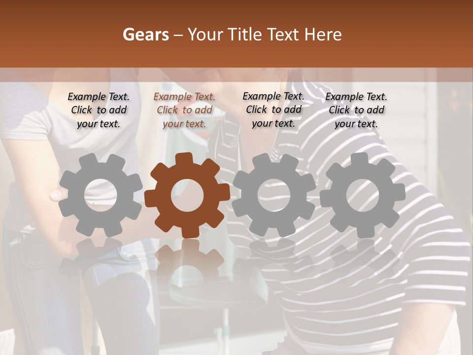 A Woman And A Man Are Outside Of A House PowerPoint Template