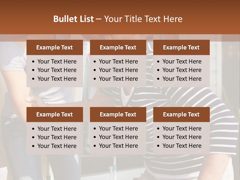 A Woman And A Man Are Outside Of A House PowerPoint Template