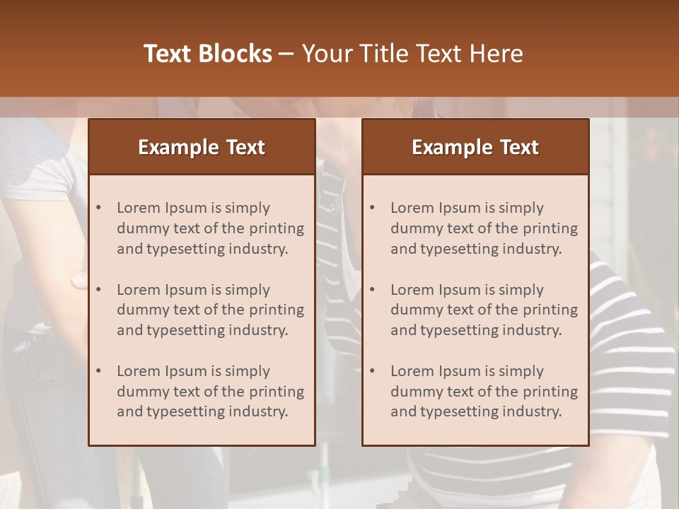 A Woman And A Man Are Outside Of A House PowerPoint Template