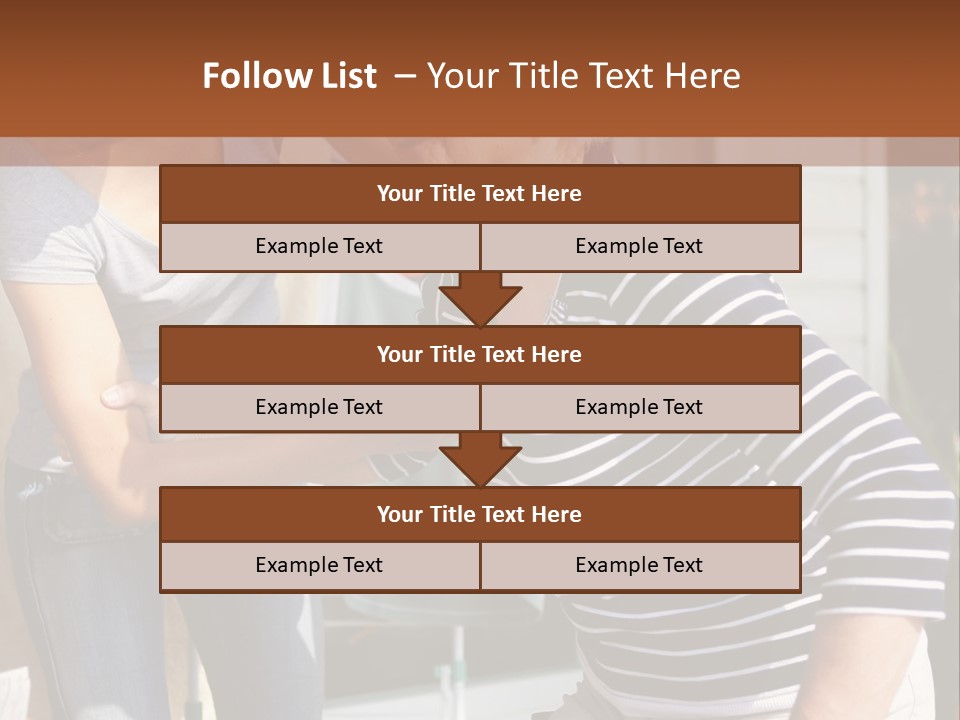 A Woman And A Man Are Outside Of A House PowerPoint Template