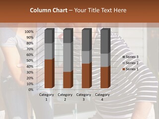 A Woman And A Man Are Outside Of A House PowerPoint Template