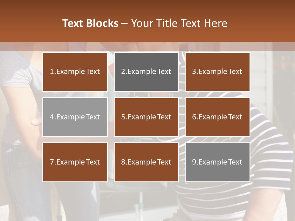 A Woman And A Man Are Outside Of A House PowerPoint Template