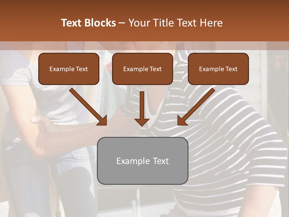 A Woman And A Man Are Outside Of A House PowerPoint Template