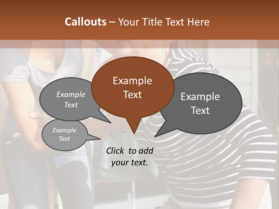 A Woman And A Man Are Outside Of A House PowerPoint Template