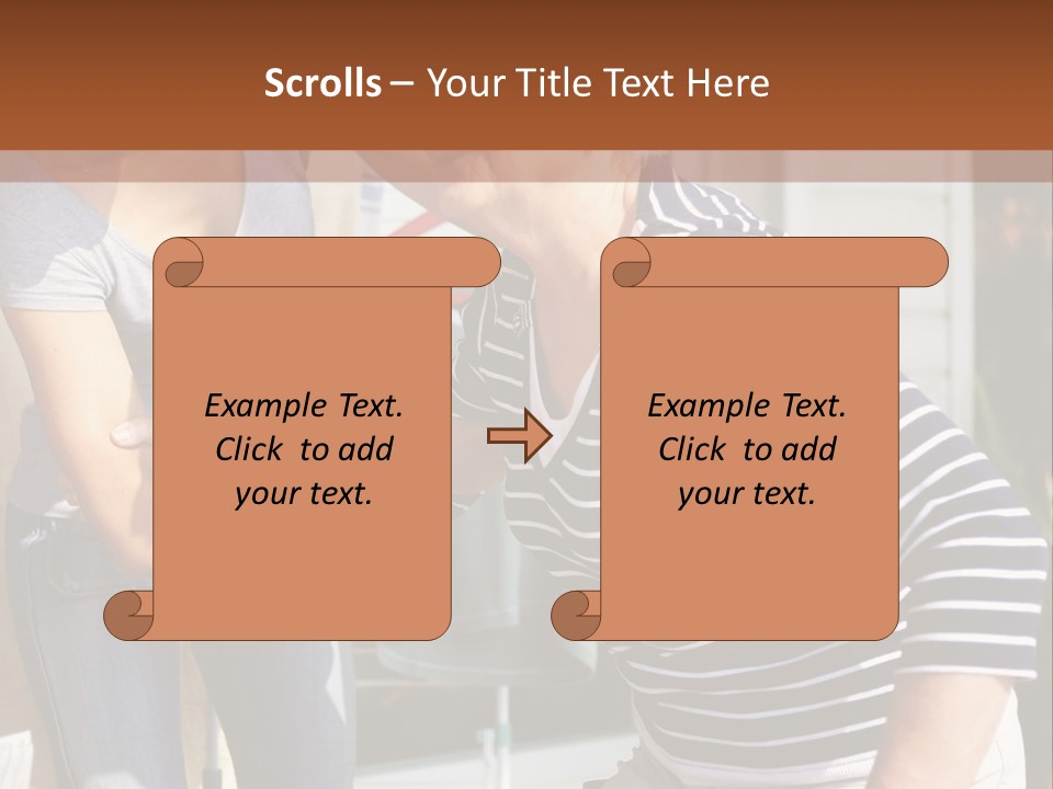 A Woman And A Man Are Outside Of A House PowerPoint Template