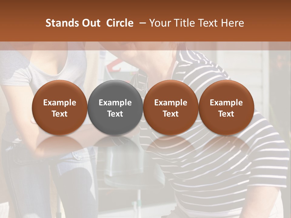 A Woman And A Man Are Outside Of A House PowerPoint Template