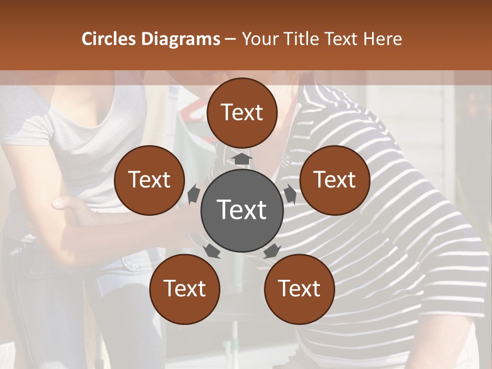 A Woman And A Man Are Outside Of A House PowerPoint Template