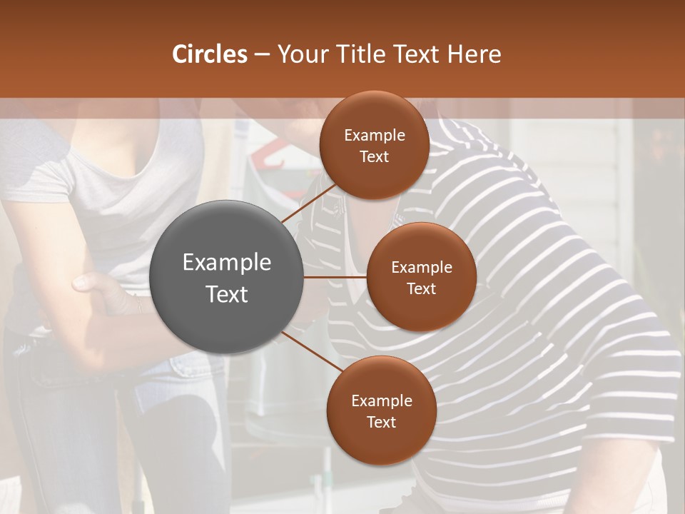 A Woman And A Man Are Outside Of A House PowerPoint Template