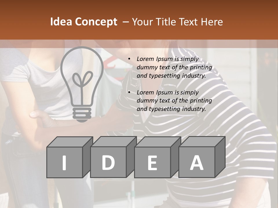 A Woman And A Man Are Outside Of A House PowerPoint Template