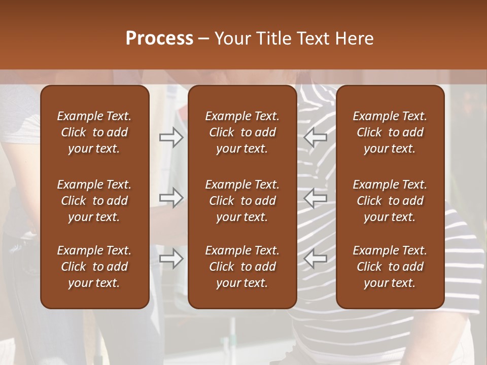 A Woman And A Man Are Outside Of A House PowerPoint Template