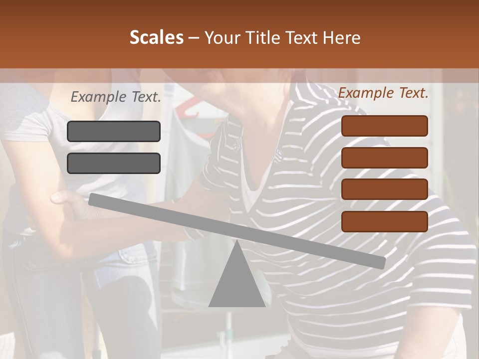 A Woman And A Man Are Outside Of A House PowerPoint Template