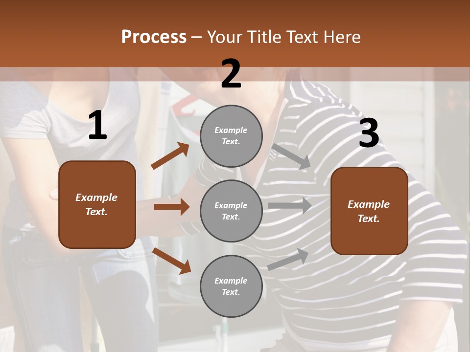 A Woman And A Man Are Outside Of A House PowerPoint Template