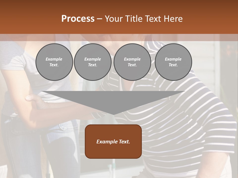 A Woman And A Man Are Outside Of A House PowerPoint Template