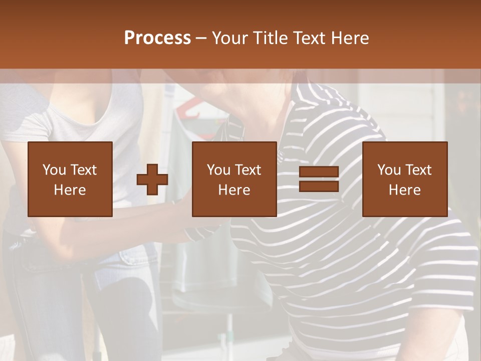 A Woman And A Man Are Outside Of A House PowerPoint Template