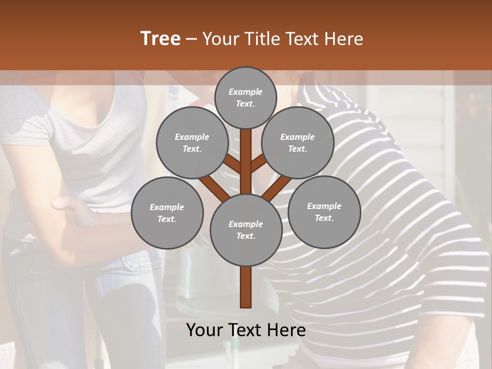 A Woman And A Man Are Outside Of A House PowerPoint Template