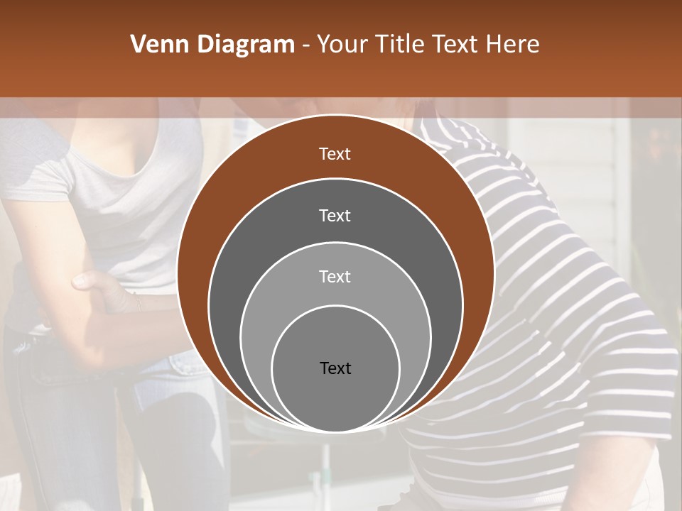A Woman And A Man Are Outside Of A House PowerPoint Template