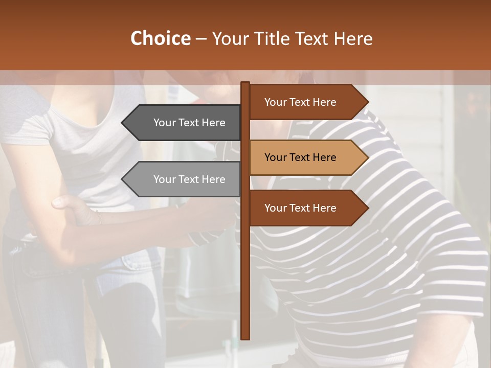 A Woman And A Man Are Outside Of A House PowerPoint Template