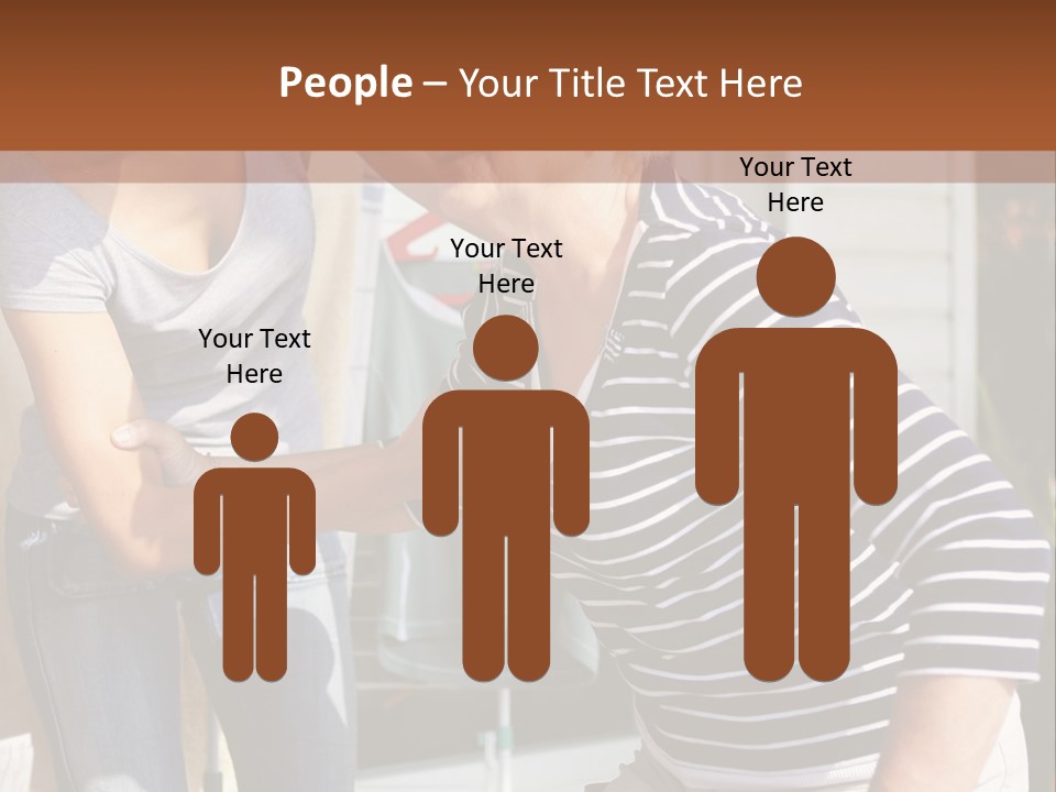 A Woman And A Man Are Outside Of A House PowerPoint Template