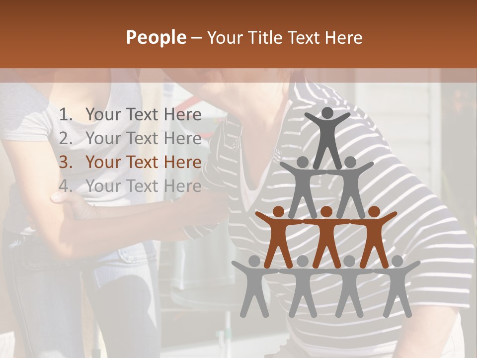 A Woman And A Man Are Outside Of A House PowerPoint Template