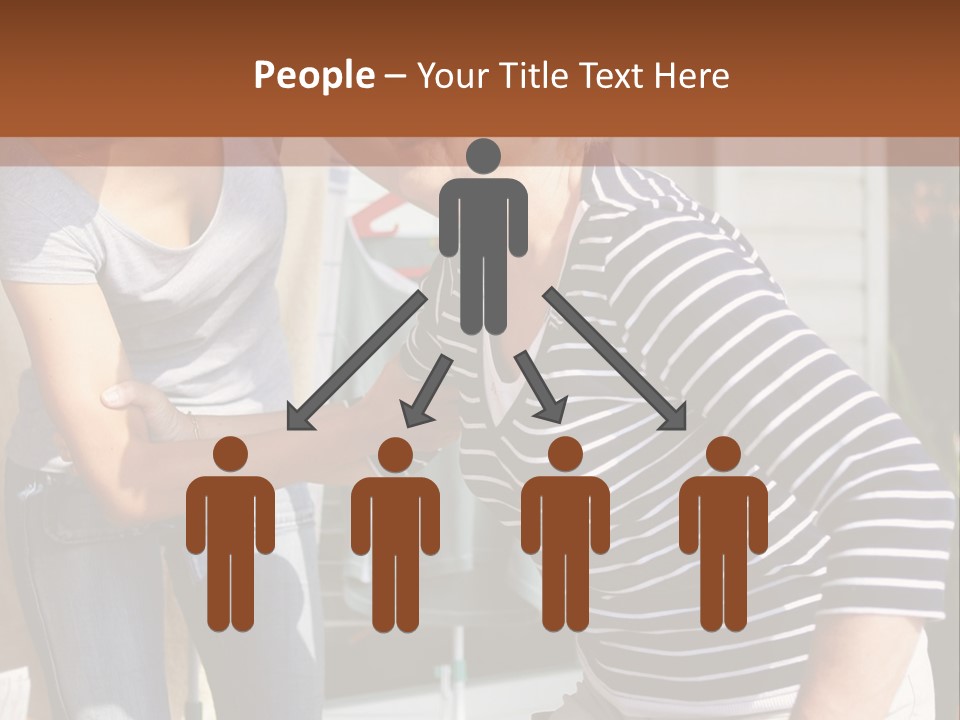 A Woman And A Man Are Outside Of A House PowerPoint Template