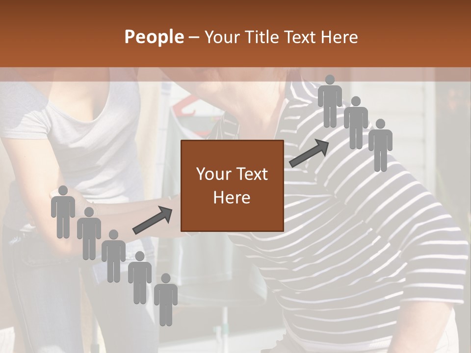 A Woman And A Man Are Outside Of A House PowerPoint Template