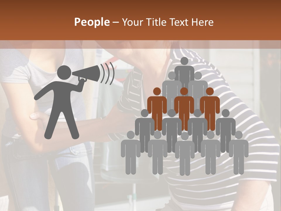 A Woman And A Man Are Outside Of A House PowerPoint Template